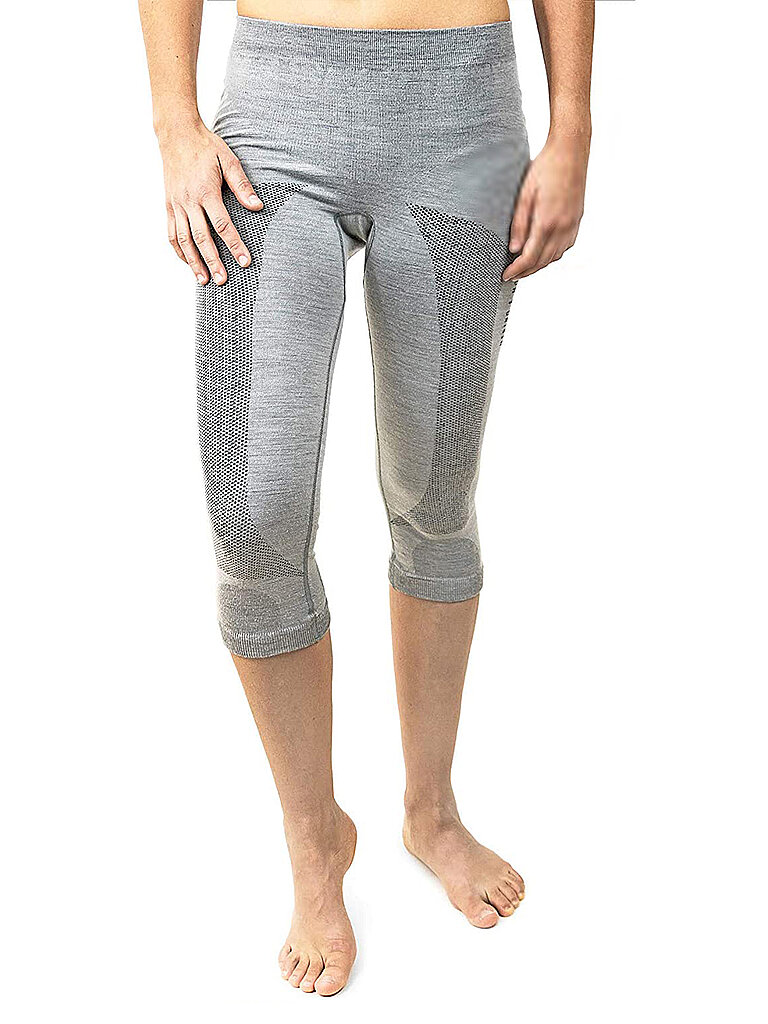 MERINO & MORE Damen Funktionsunterhose 3/4 grau | S